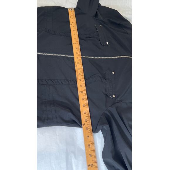 Chicos size 3 jacket black/white roll tab sleeve zebra trim travel - Picture 5 of 8